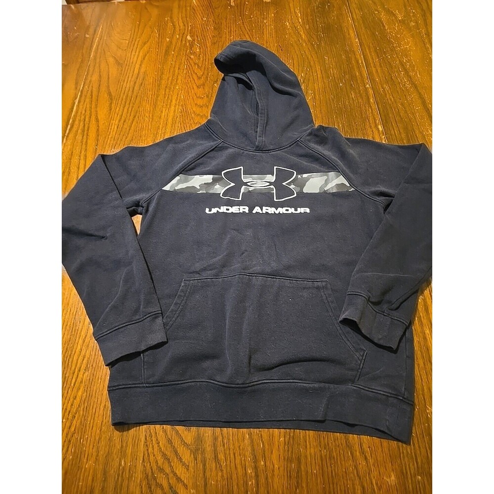 Under Armour Youth Medium Dark Blue Hoodie With Camo Stripe